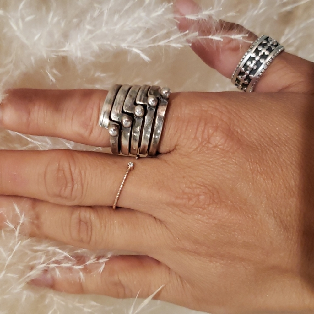 Sterling Silver CXC stacked rings